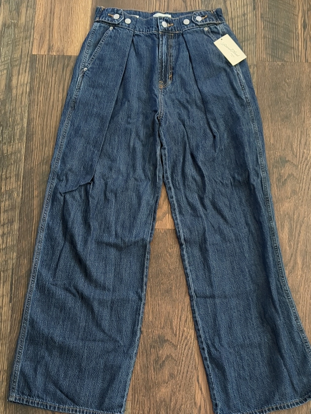 Universal Thread Womens Adjustable Trouser Relaxed Wide-Leg Jeans, Size 2, NEW